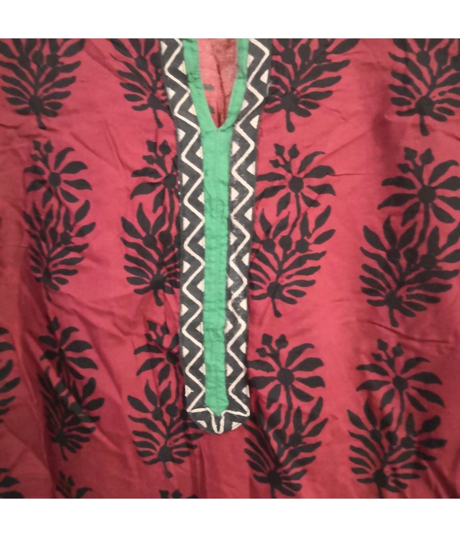 Westside maroon printed kurta with borders