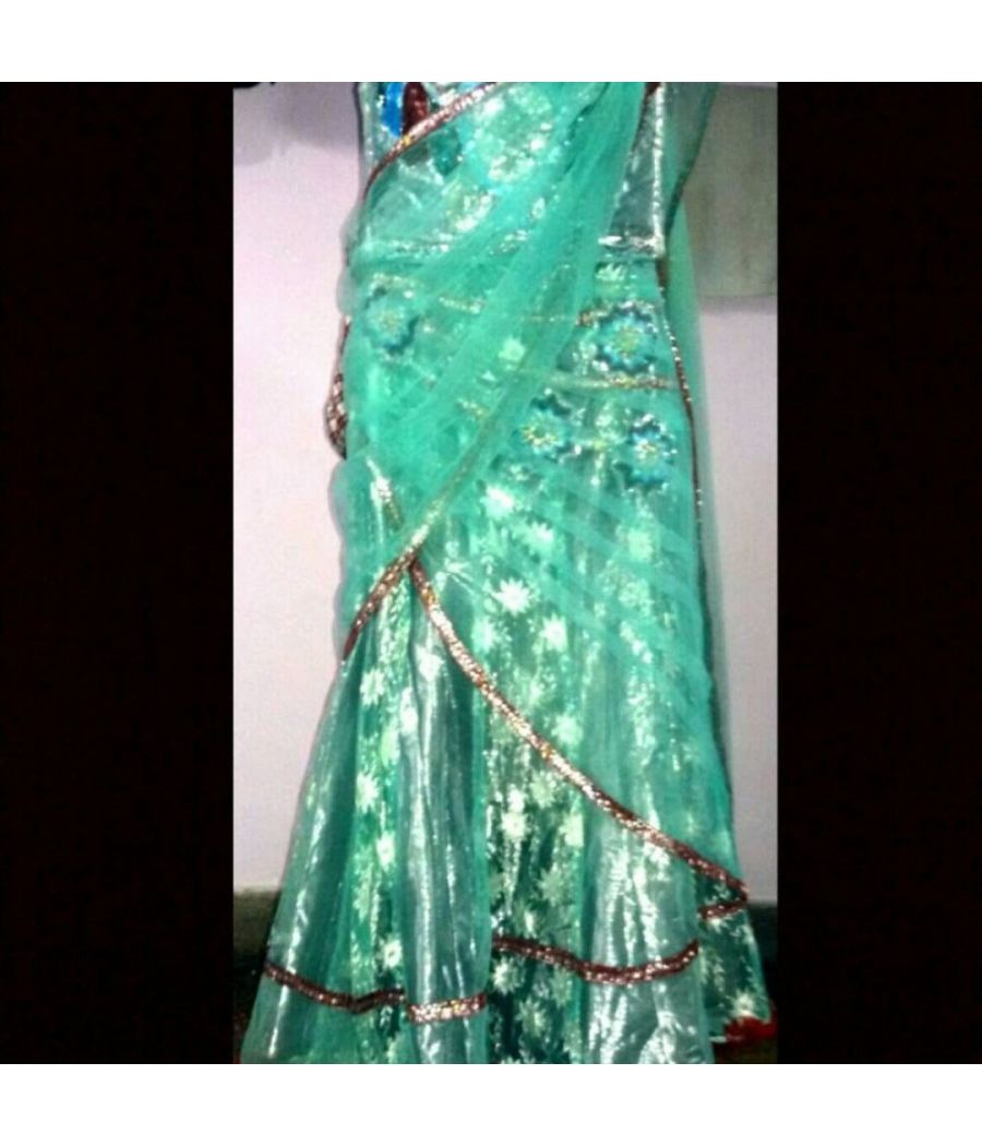 Indowestrn lehnga choli saree pattern
