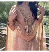 Golden Anarkali Suit Gown without Duppatta