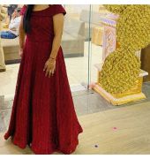 Indo Western Maroon Gown