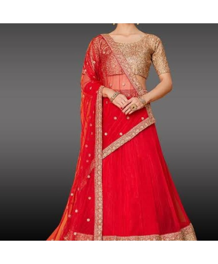 Engagement, Party Wear, Reception Red and Maroon, Yellow color Banarasi  Silk fabric Lehenga : 1895340