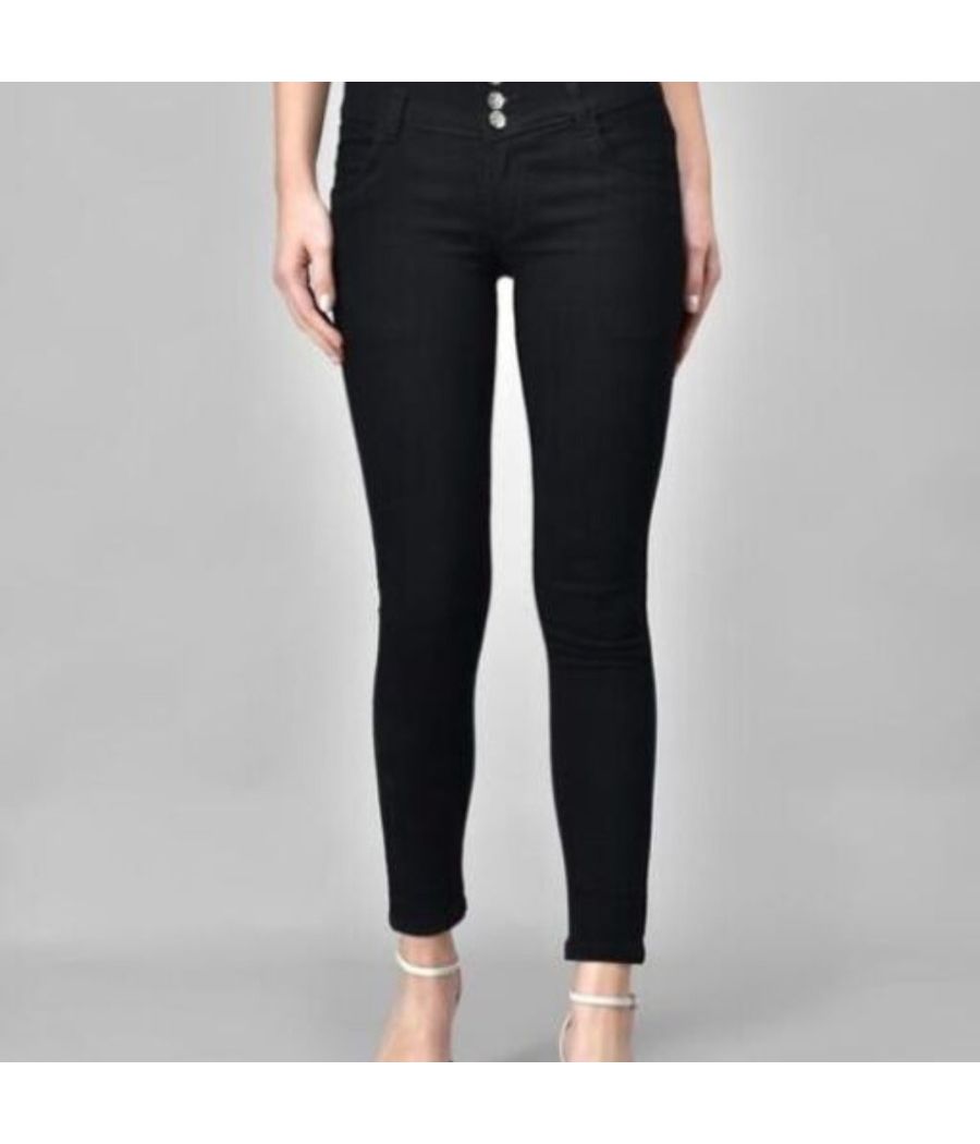Black 4 buttoned Denim Jeans