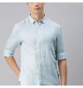 Levis Men Blue Cotton Linen Casual Shirt