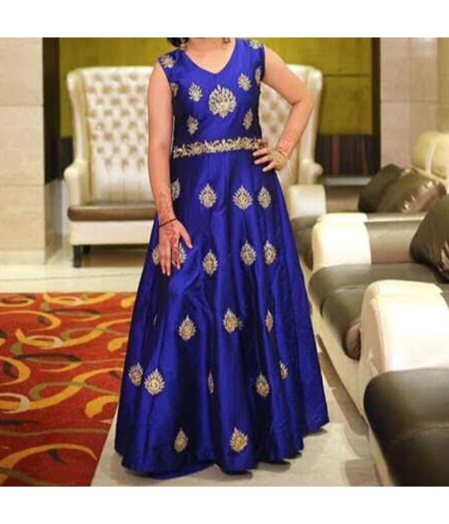 Blue gown party wear