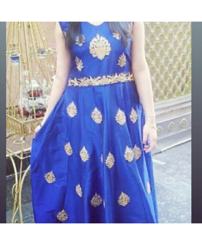New Febric Women Gown Blue Dress - Buy New Febric Women Gown Blue Dress  Online at Best Prices in India | Flipkart.com
