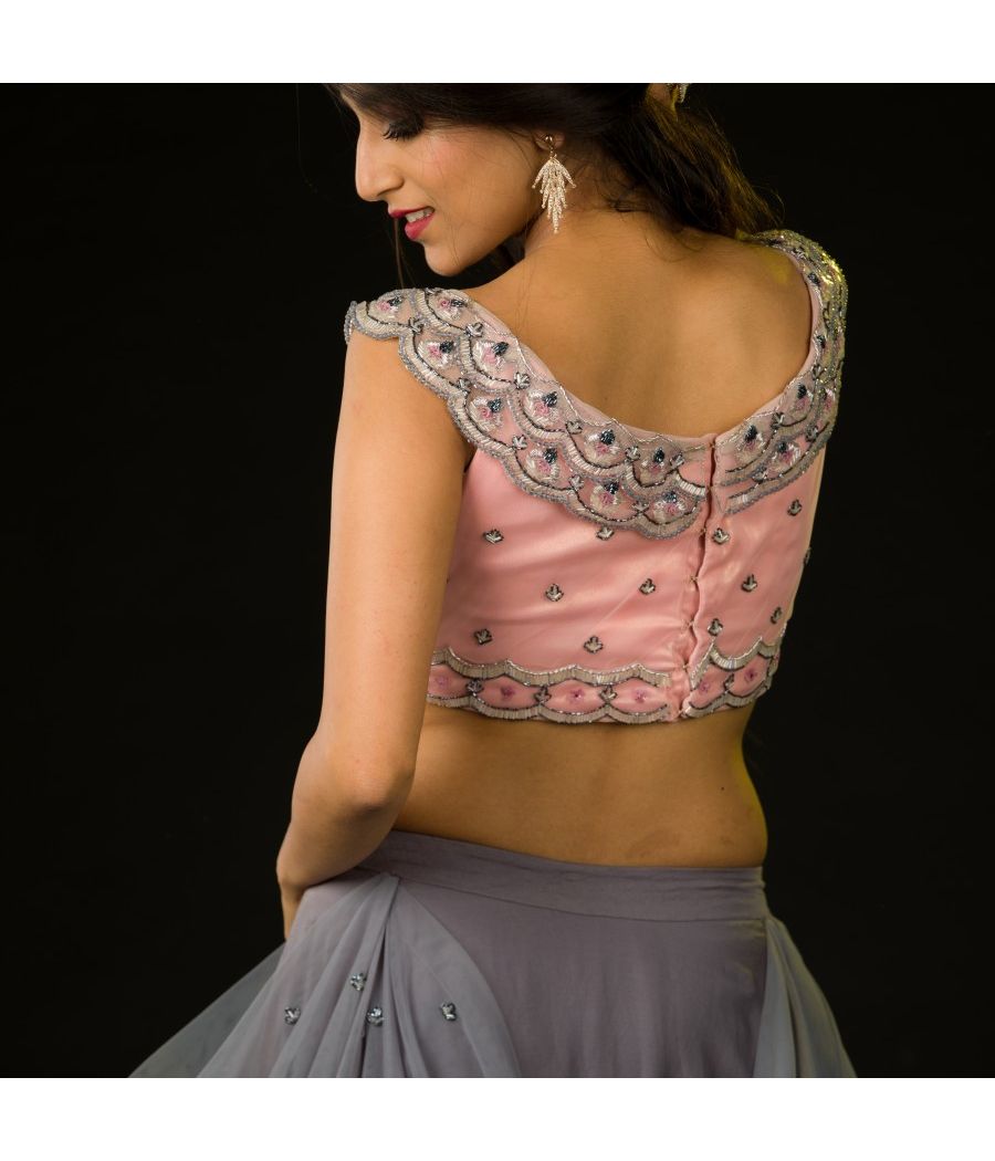 DESIGNER SKIRT WITH EMBROIDERED BLOUSE