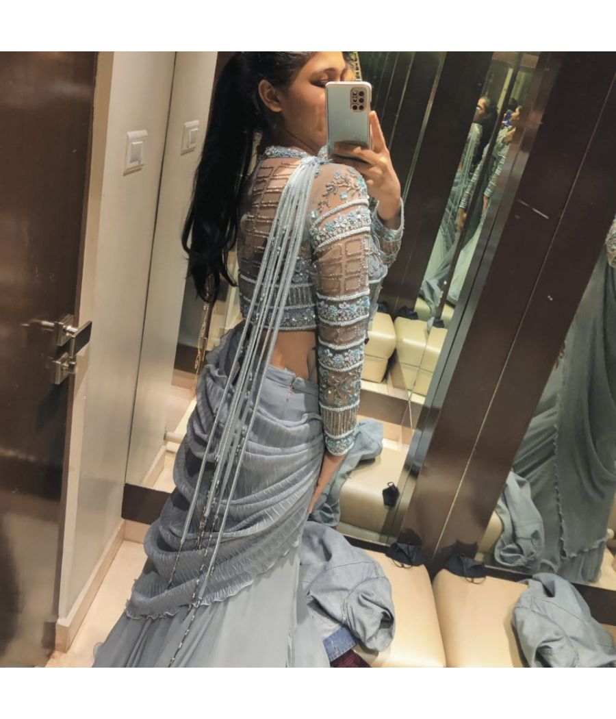 Designer ready to drape saree