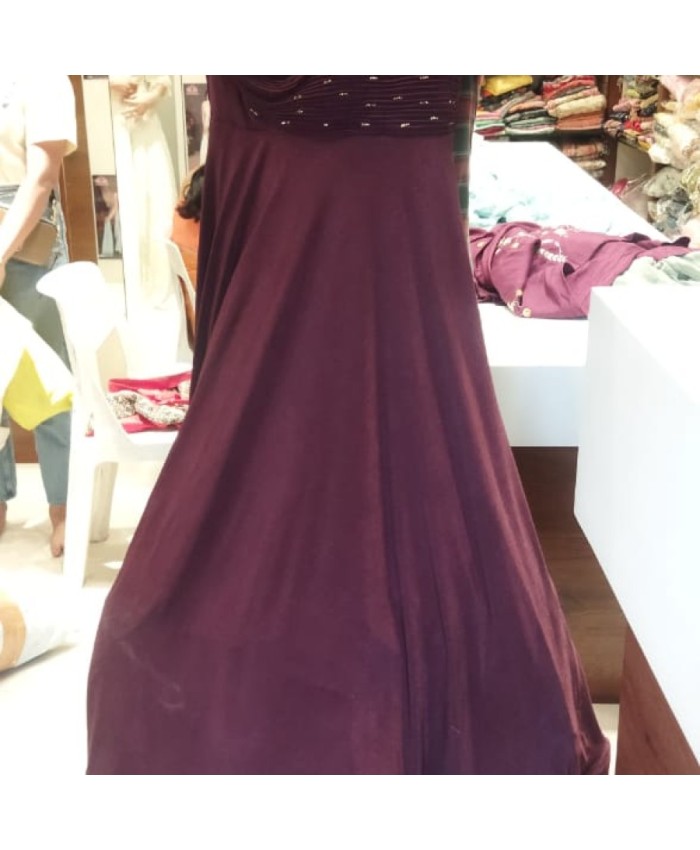 Buy R.c D.R. Fabrics_Womens Georgette Maxi Gown Dress (Maroon-Gown-L) at  Amazon.in