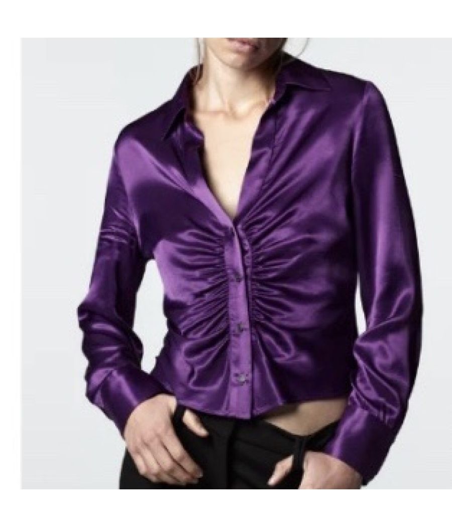 Zara purple satin shirt