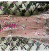 Beautiful pink sharara suit and blue halter neck gown