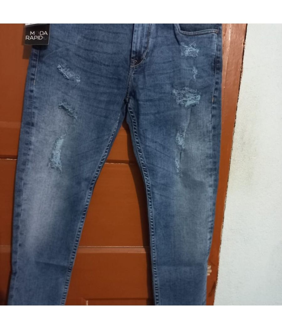 Moda Rapido Mid distressed Blue Denim Jeans
