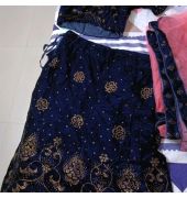 Navy Blue Velvet Lahenga Choli with net dupatta