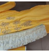 Cotton suit with Plazo and Silk Dupatta