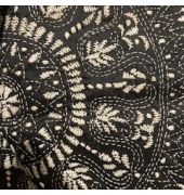 Black Katha Stitch Saree