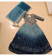 Blue viscous Georgette lehenga