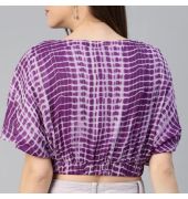 PlusS Purple and White Wrapped Top