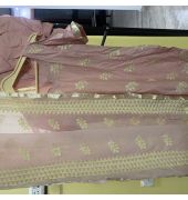 Baby pink suit wotb thread embroidery and embroidered dupatta