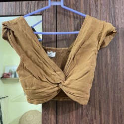 Knotted brown crop top