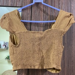 Knotted brown crop top