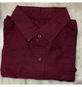 Raymond pure cotton maroon half sleeve shirt