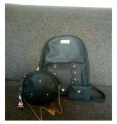 Black colour school bag with handbag and little perce