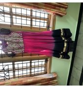 Pink and Black full length dress