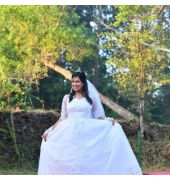 Christian bridal wedding gown with accessories