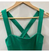 Zara green cross neck dress