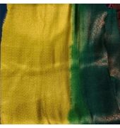 Yellow and bottle green colour kubera silk saree