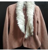 Pink Coat with white fur