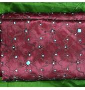 never used very nice Katan Banarasee in Wine Red colour  Golden Aanchal