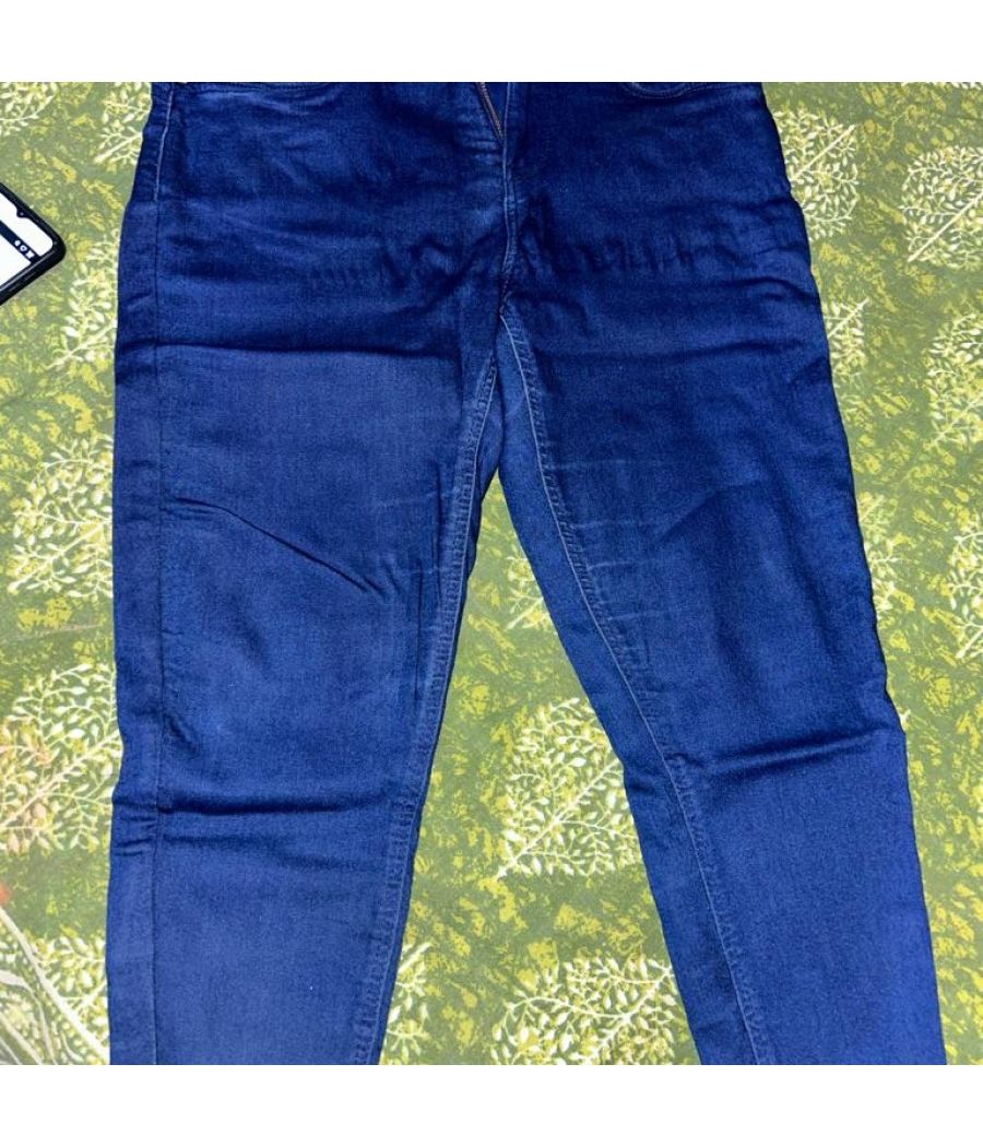 Blue jeans doubled button high waist