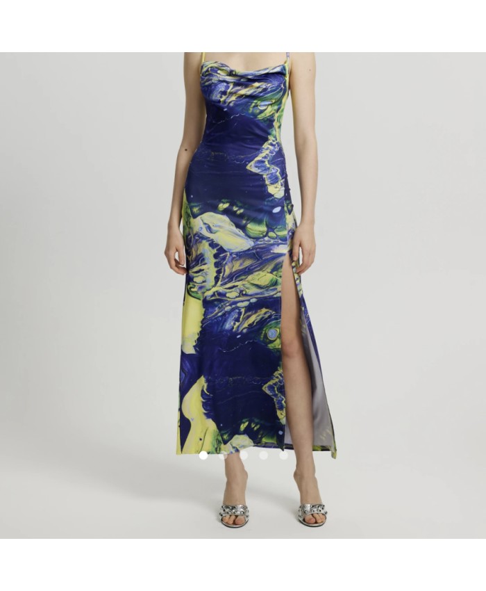 Pre-Winter Scuba Multicolor Printed Bodycon Dress | EST-GJ-997 | Cilory.com