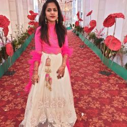 HOT PINK RUFFLE GHAGRA BLOUSE