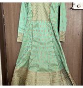 Pista Green full length kurta with skirt  dupatta