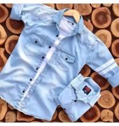 Reliable Blue Denim Long Sleeves Casual Shirt For Men