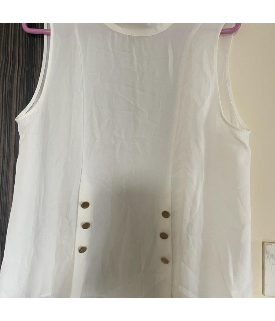 Zara White Tunic top with Gold buttons