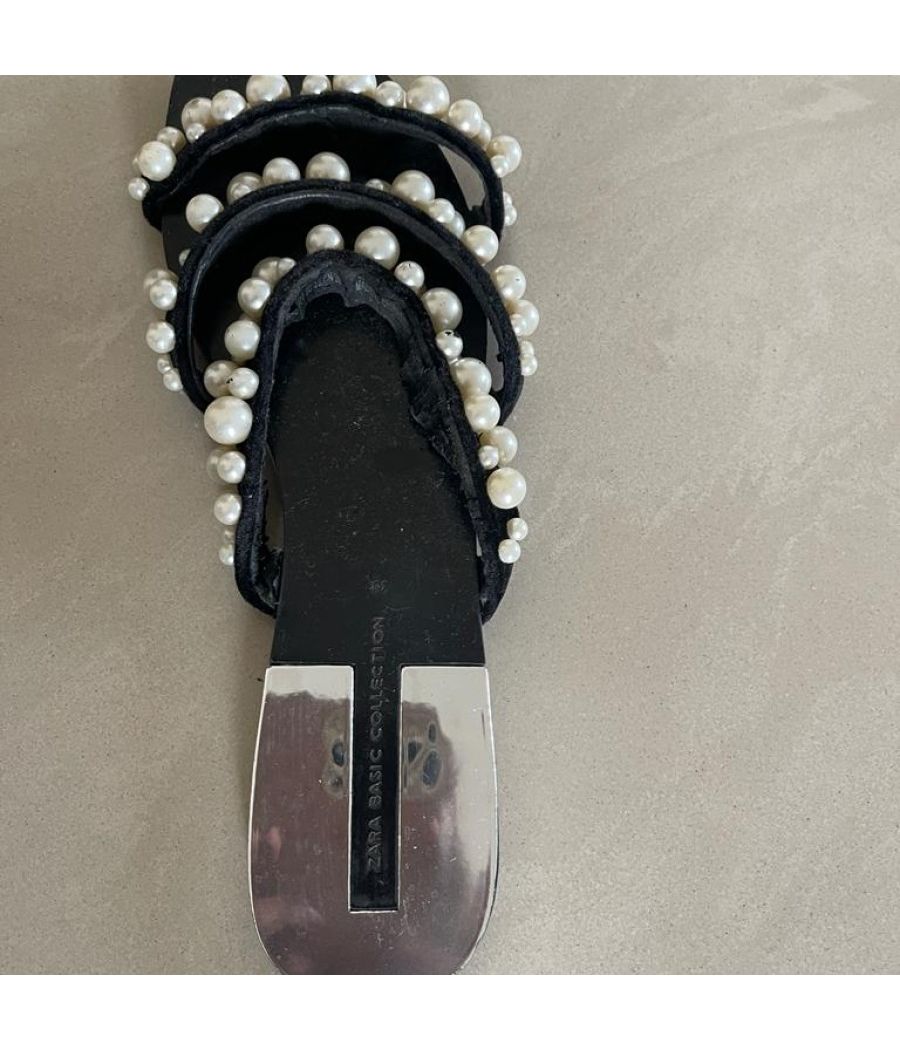 Pearl and Black Zara Sandals