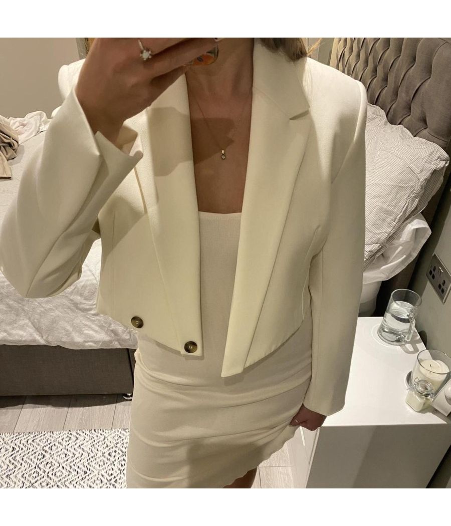 Zara Cropped blazer cream ecru white