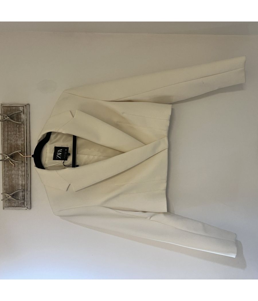 Zara Cropped blazer cream ecru white