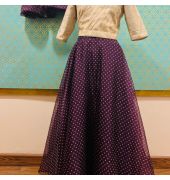 Semi silk blouse with organza skirt