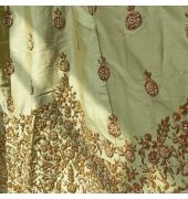 Pure silk based fabric embroidered with Zardosi work with premium net duppata with embroidery