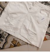 White ripped mini skirt