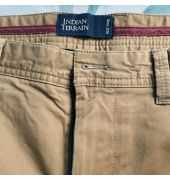 Brown solid casual trouser