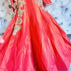 Coral Anarkali with Dupatta