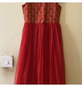 Red dress embroidered
