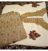Its a soft cotton chikenkari dress fully embroidery set