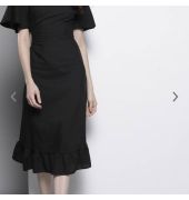 Black cotton solid modi dress