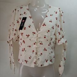 Reformation Floral Sleeve Blouse