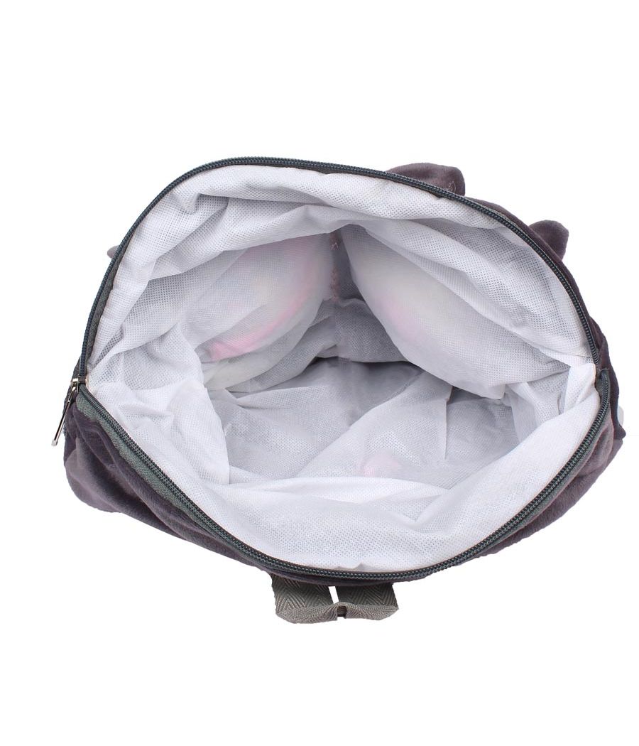Envie Faux Fur   Grey    Coloured Zipper Closure Backpack 